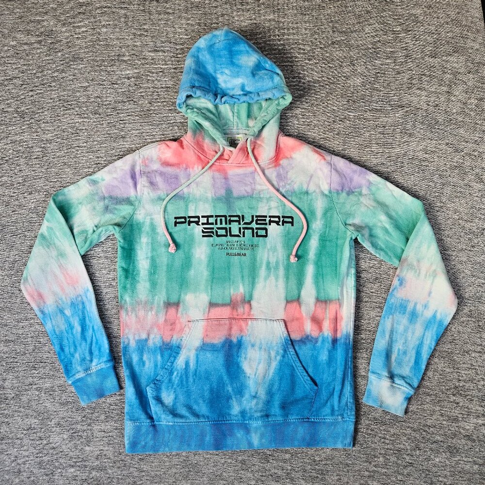 Primavera Sound 2019 Hoodie Small Pull & Bear Tie-Dye Oversized Multicolor RARE